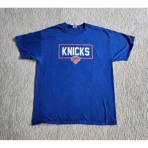 Mens New York Knicks Blue Short Sleeve T Shirt Xltime Warner Cable